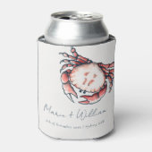 Elegant Red Navy onderwater Crab Nautical Wedding Blikjeskoeler (Blikje Voorkant)