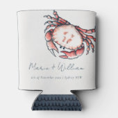 Elegant Red Navy onderwater Crab Nautical Wedding Blikjeskoeler (Achterkant)