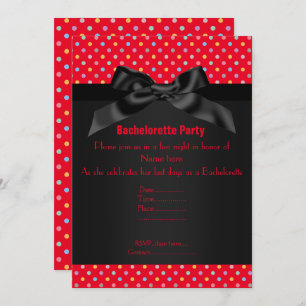 ELEGANT Red Pastel SPOT BACHELORETTE Kaart