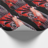 ELEGANT RED PEACOCK MET GEM STONEN CADEAUPAPIER (Hoek)