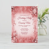 Elégant Red Pink Fête Invitation (Debout devant)