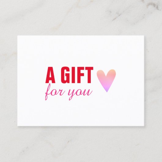 Élégant Red Pink Heart Beauty Certificat cadeau de (Devant)