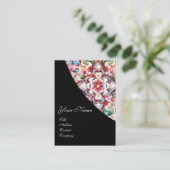 ELEGANT RED PINK ROSES, FLORAL FANTASY MONOGRAM VISITEKAARTJE (Staand voorkant)