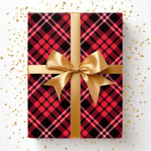 Elegant Red Plaid Pattern Cadeaupapier