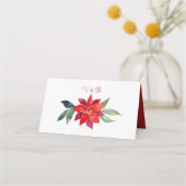 Elegant Red Poinsettia Floral kerstbruiloft (Achterkant)