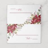 Elegant Red Poinsettia Floral-kerstrecept (Buitenkant ongevouwen)