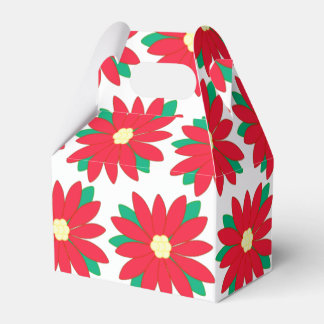 Elegant Red Poinsettia Floral Pattern Bedankdoosjes