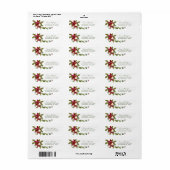Elegant Red Poinsettia kerstfeestdag Etiket (Full Sheet)