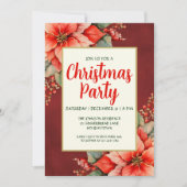 Elegant Red Poinsettia Kerstmis Kaart (Voorkant)