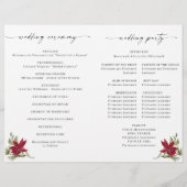 Elegant Red Poinsettia Wedding Ceremony Programme (Achterkant)