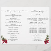 Elegant Red Poinsettia Wedding Ceremony Programme (Achterkant)