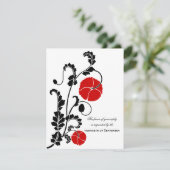 Elégant Red Poppy Wedding RSVP / Cartes de réponse (Debout devant)