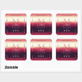 Elegant Red Product Labels diamanten en Initialen (Vel)