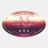 Elegant Red Product Labels diamanten en Initialen (Voorkant)