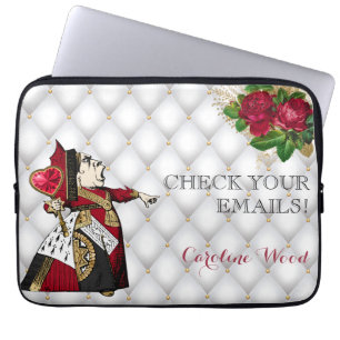 Elegant Red Queen of Hearts  Illustratie Laptop Sleeve