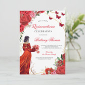 Elegant Red Quinceañera Invitation (Debout devant)