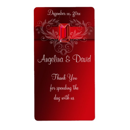 Elegant Red Ribbon, Ruby Etiket (Voorkant)