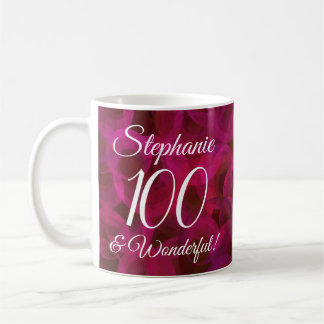 Elegant Red Rose 100 and Wonderful Birthday Koffiemok