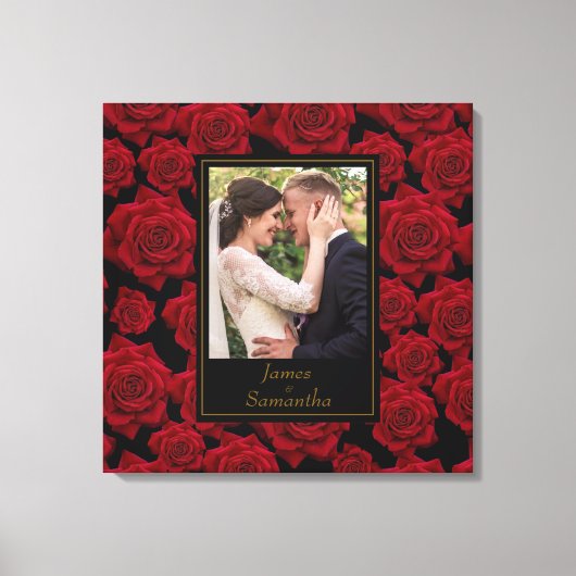 Elegant Red Rose - Aangepaste foto Canvas Afdruk (Voorkant)