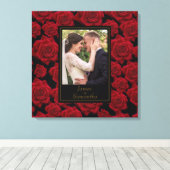 Elegant Red Rose - Aangepaste foto Canvas Afdruk (Insitu (Houten vloer))