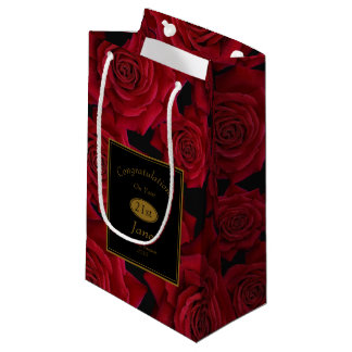 Elegant Red Rose Birthday Gefeliciteerd Klein Cadeauzakje