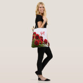 Elegant Red Rose Bouquet Monogram Draagtas (Op model)