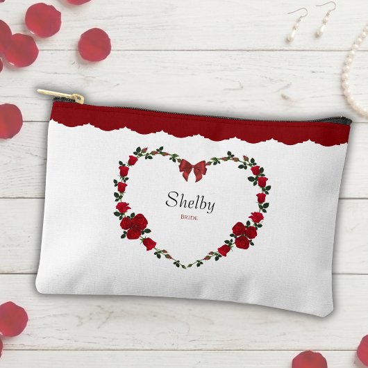 Elegant Red Rose Bride To Be Accessory Bag Etui