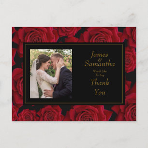 Elegant Red Rose - Bruiloft Dank U Briefkaart