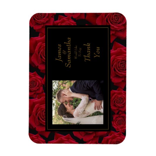 Elegant Red Rose - Bruiloft Dank U Magneet (Verticaal)