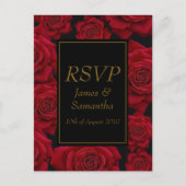 Elegant Red Rose - Bruiloft RSVP Uitnodiging Briefkaart (Voorkant)