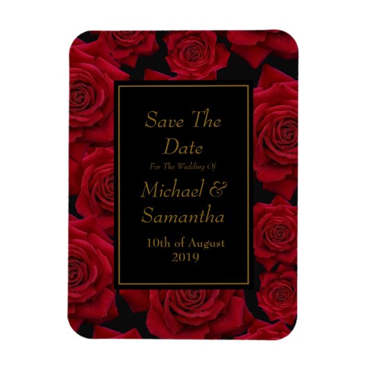 Elegant Red Rose - Bruiloft Save The Date Magneet (Verticaal)