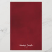 Elegant Red Rose Budget Wedding Menu (Achterkant)