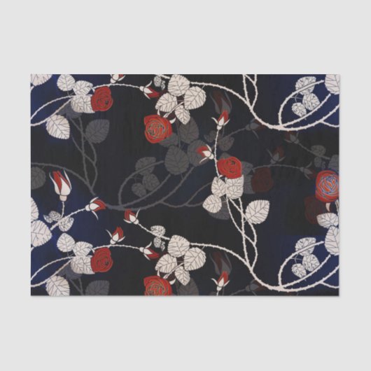 Elegant Red Rose Flower Tissuepapier (Voorkant)