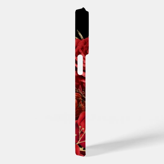 Elegant Red Rose Gold Leaf Case-Mate iPhone Case (Achterkant / Rechts)