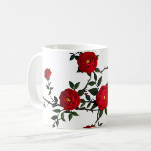 Elegant Red Rose Koffiemok