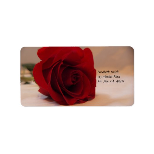 Elegant Red Rose Label (Voorkant)