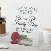 Elegant Red Rose Open Seating Weddenschap Reclamebord Met Voetstuk (Insitu)