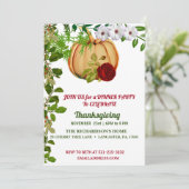 Elegant Red Rose Pumpkin Thanksgiving Dinner Kaart (Staand voorkant)