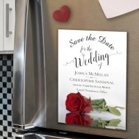 Elegant Red Rose Reflections Wedding Save the Date