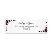 Élégant Red Rose Retourner les étiquettes d'adress (Devant)