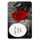 Elegant Red Rose Save the Date Oval Opening Magneet (Verticaal)