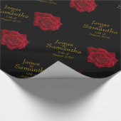 Elegant Red Rose - Wedding Cadeaupapier (Hoek)