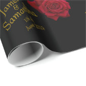 Elegant Red Rose - Wedding Cadeaupapier (Rol Hoek)