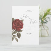 Elegant Red Rose Wedding Invitation (Debout devant)