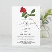 Elegant Red Rose wedding Invitation (Debout devant)