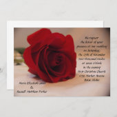 Elegant Red Rose Wedding Kaart (Voorkant / Achterkant)