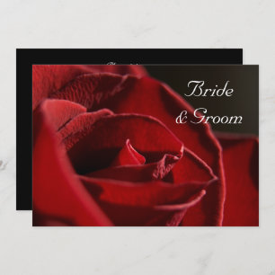 Elegant Red Rose Wedding Kaart
