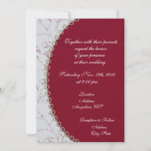 Elegant Red Rose Wedding Photo Invitting Kaart (Achterkant)