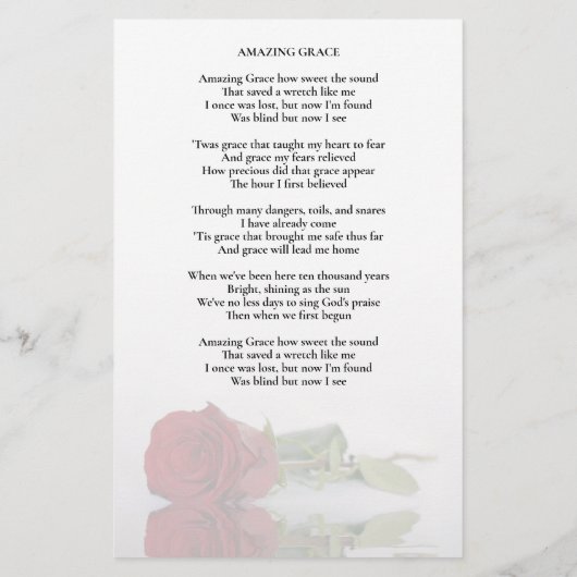 Elegant Red Rose Wedding Program Insert - Half - H (Achterkant)
