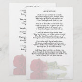 Elegant Red Rose Wedding Program Insert - Half - H (Voorkant / Achterkant)